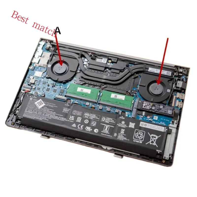 hp호환 ZBook Power 15.6 인치 G9 12th RTX A2000 GPU HSN-Q36C N13915-001 N13914-001 새 원본 노트북 CPU 냉각팬