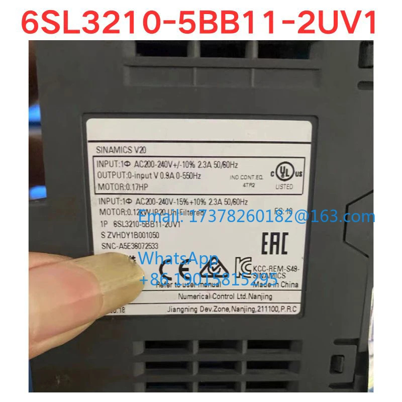 오리지널 6SL3210-5BB11-2UV1 인버터