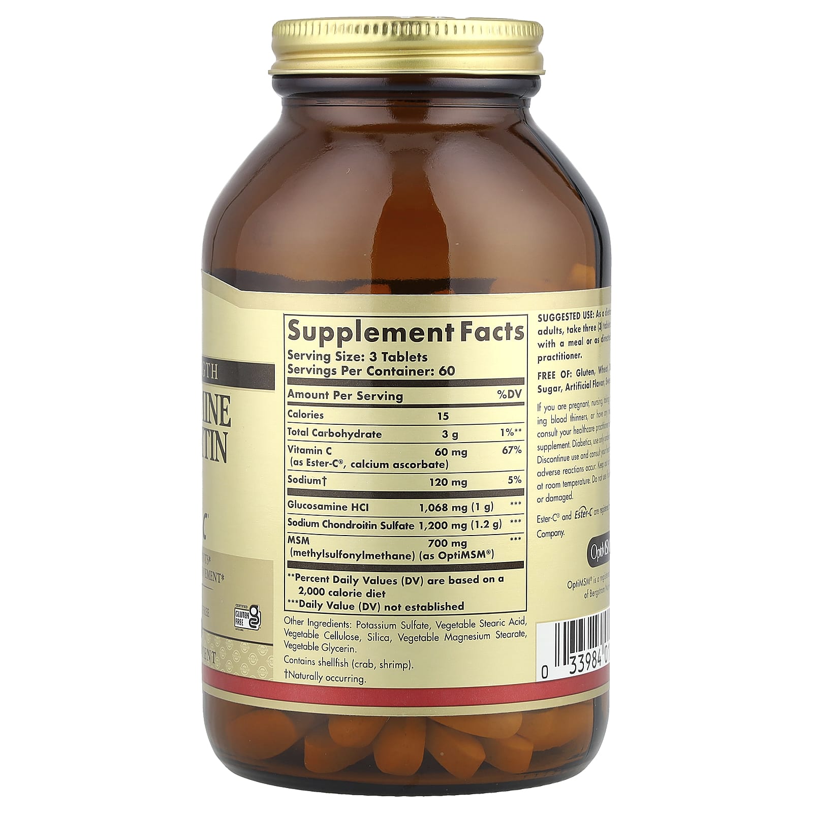 솔가 글루코사민 콘드로이친 MSM 이스터C 1068mg 180정, 2개 - 상세 이미지 2