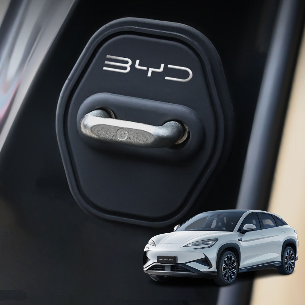 BYD 호환 씨라이언7 돌핀 도어스트라이커 커버 4p 1세트 블랙 - 상품 이미지