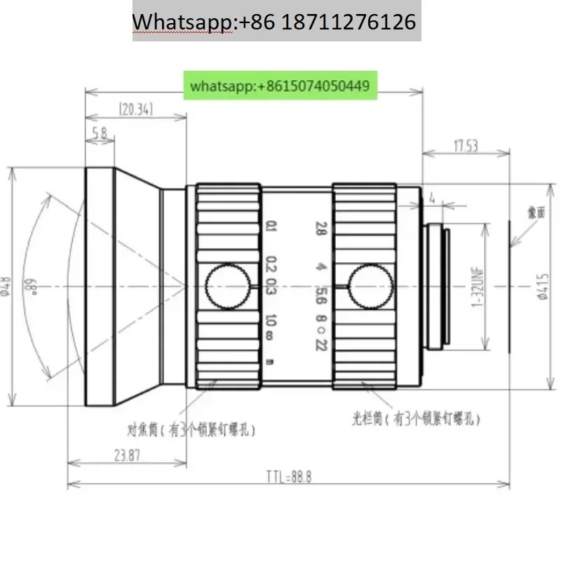 2천만 픽셀 산업렌즈 고정 초점 12mm 1.1인치 C-인터페이스 FA 렌즈 DY2812-20MP-11