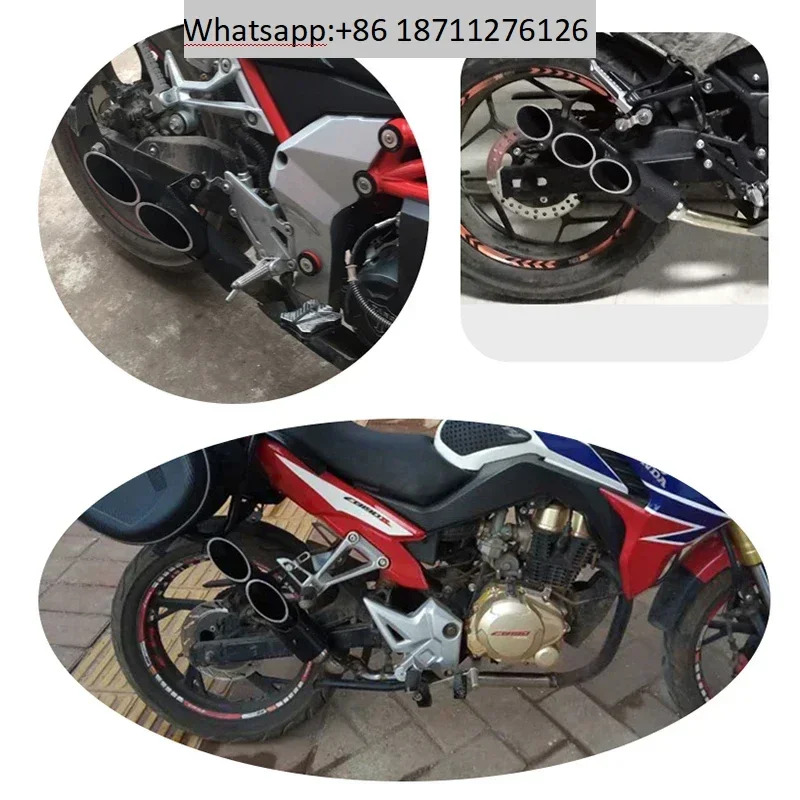 변형 배기 파이프 리틀 닌R6 다공성 대배기량배기 TOCE 스트리트 범용