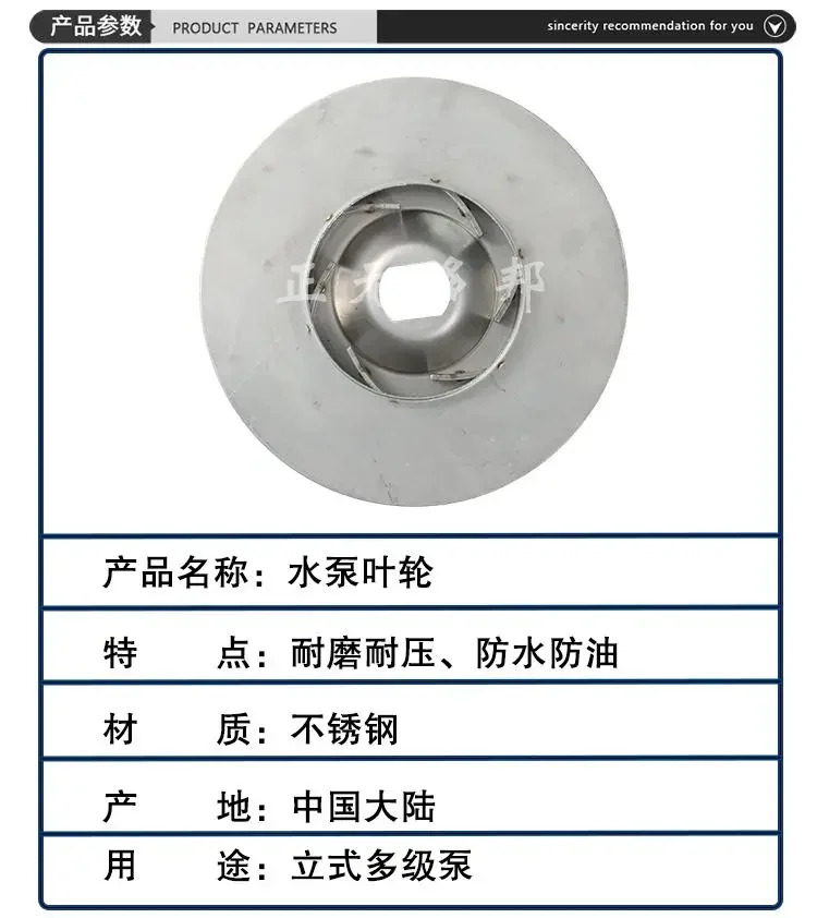 다단 펌프 임펠러 Kedel/Chil/Kedelke/Kem South Dengfeng Waterbang 스테인레스 스틸 피팅