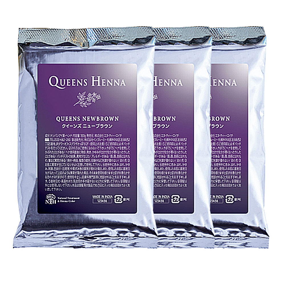 화이트크라운 퀸즈헤나 식물성1 00% 새치 염색약 트리트먼트 100g, 브라운, 3개 - 상품 이미지