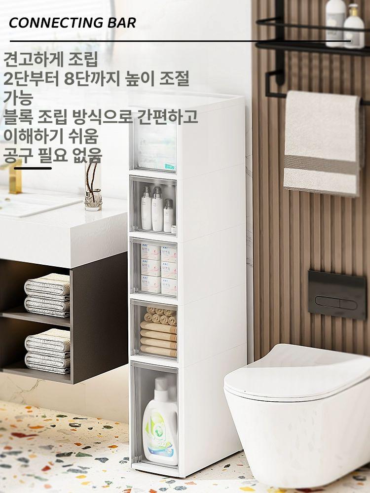 틈새장 냉장고 틈새서랍장 공간활용 초소형 케비넷 5단 14cm 6단 바퀴 포함 - 상세 이미지 3