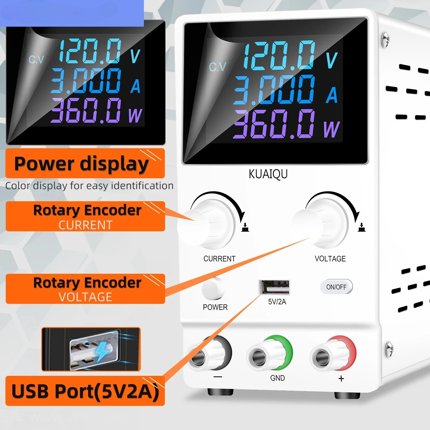 NICE-POWER SPPS-B1203D 화이트 120V 3A 가변식 신형 소형 미니 디지털 디스플레이 조절 실험실 벤치 DC 전원공급장치