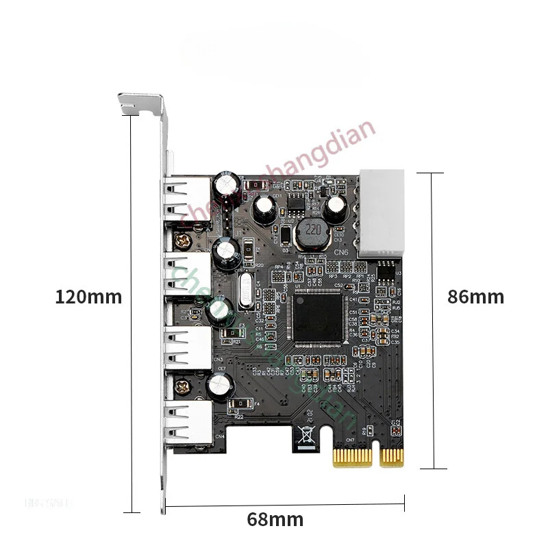 모칩PCIE to USB 확장 카드 데스크탑 4 포트 usb2.0 4핀