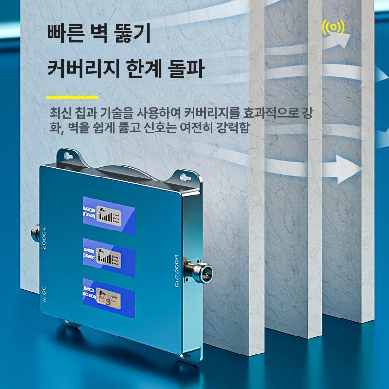 휴대폰 중계기 네트워크 확장기 장거리 수신 증폭기 통신 3G 네트워크+3밴드+로그 안테나 15m케이블 - 상세 이미지 3