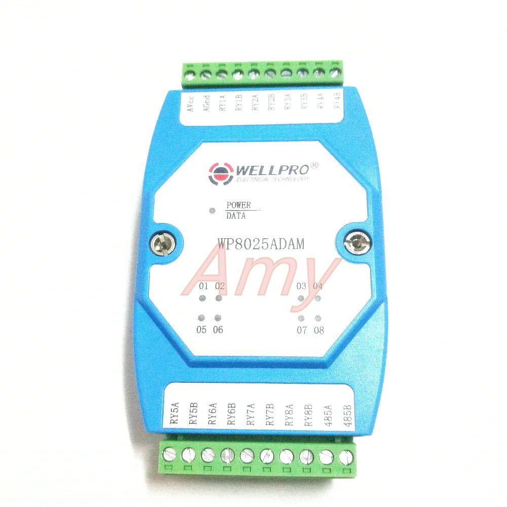 릴레이 모듈 8개 도로 일반적으로 RS485 MODBUS 통신을 열어두고 있습니다.