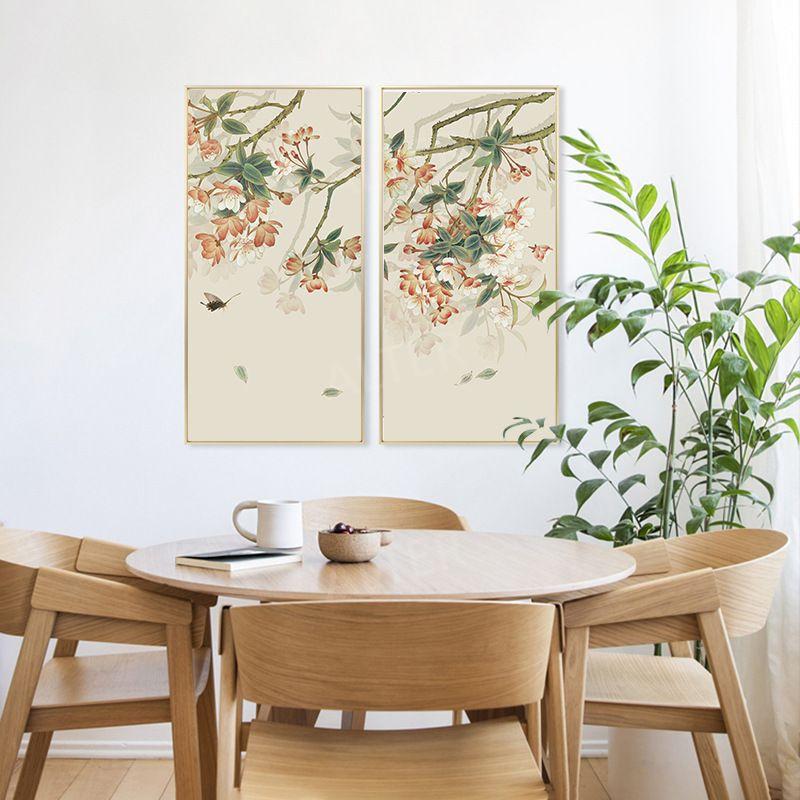 동양화 감성 꽃그림 그림 소품 벽인테리어 엔틱 액자 캔버스 3호 40x50cm 캔버스 - 상세 이미지 5