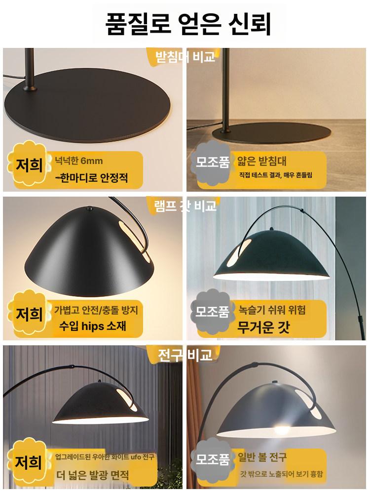 장스탠드 식물등 거실스탠드 호텔조명 대형 대리석 3색 조절 미끄럼 방지 매트 포함 - 상세 이미지 4