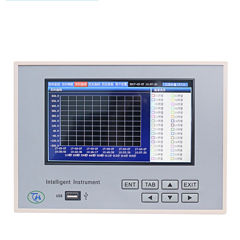 종이없는 레코더 스마트 데이터 로거 멀티 16 채널 디지털 전류 전압 USB 온도 압력 RS485 4-20mA