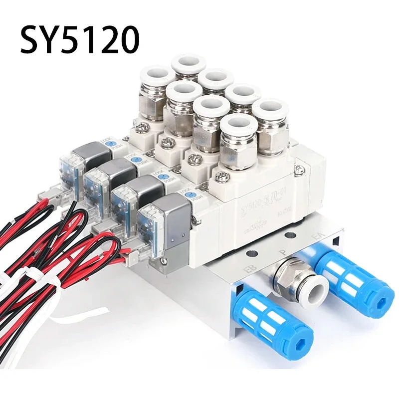 SY5120 다방향 조합 매니폴드 SMC 공압 솔레노이드 밸브 제어 SY5120-5LZD-01 SY5120-6LZD-01