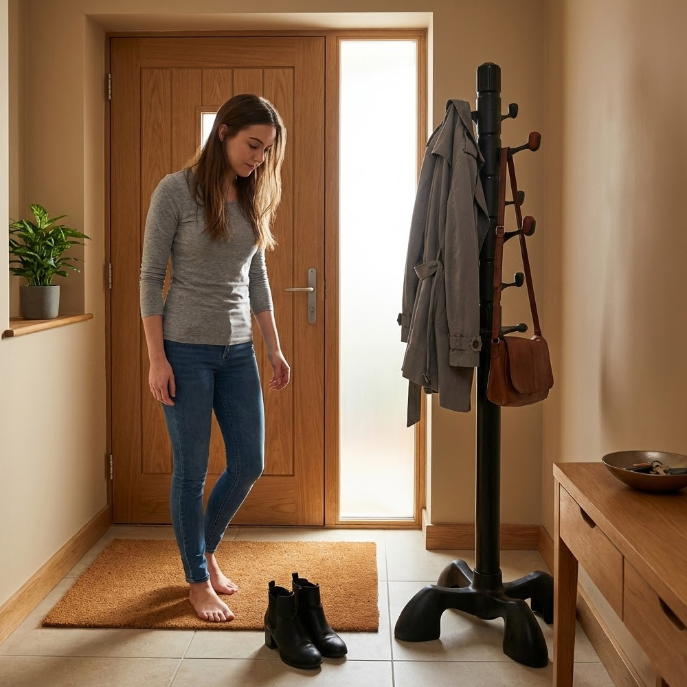 튼튼한 스탠드 옷걸이 세우는 조립식 폴행거 스탠드형 가방 외투 옷걸이대