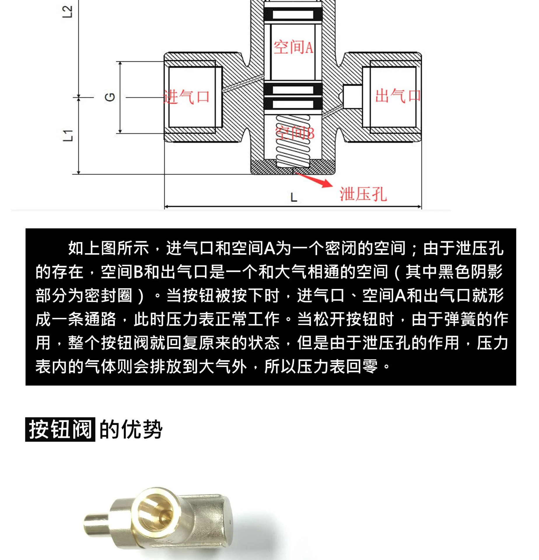 압력 게이지 버튼 밸브 안전 전체 릴리프 보호 스위치 마이크로