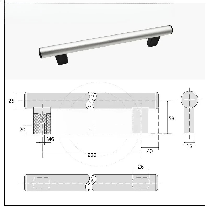 알루미늄 합금 핸들 CNC 공작 기계 장비 두꺼운 난직경 30MM 관형 업