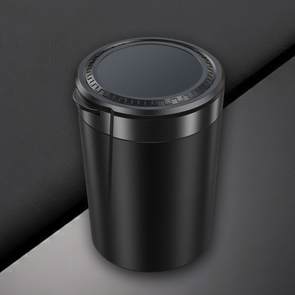 클린클립 LED 차량용 재떨이 원터치 냄새차단 블랙 휴대용 - 상품 이미지