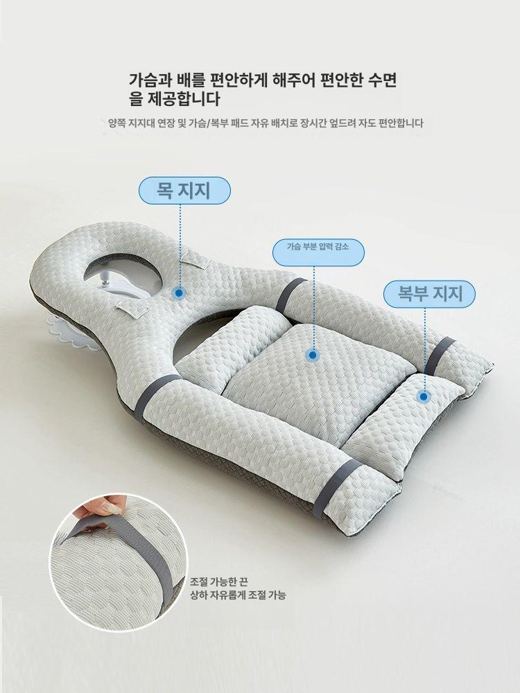 편안한밤 망막베개 엎드려자는쿠션 망막박리 엎드려쿠션 후 양면 확장형 그레이 - 상세 이미지 2