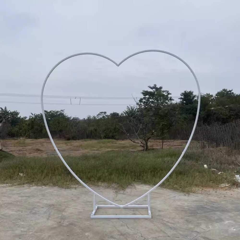 하트 포토존 철제 마당 펜션 관광지 꽃장식 프레임 2x2m 골드 싱글바 하트 이미지 7