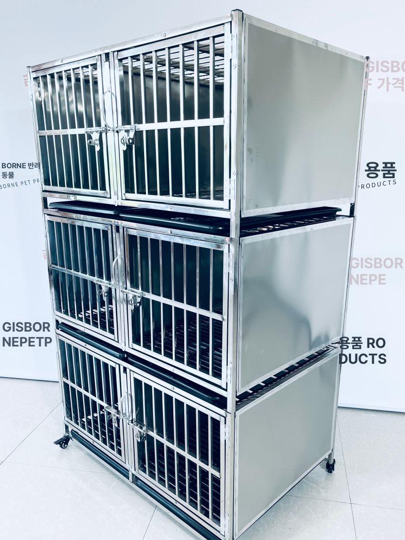 반려견 케이지 동물병원 격리장 분양장 펜스 강아지 펫샵 길이 95x폭 63x높이 118 4칸 모두 전체 사각 튜브 모델 슈퍼물림방지 - 상세 이미지 2