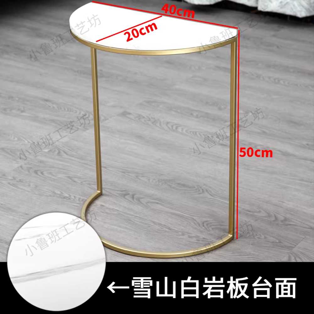 반달 콘솔 반원모양 선반 가구 미니 소형 철제 슬림 50x25x60cm/메탈 상판 / 1단 - 상세 이미지 3