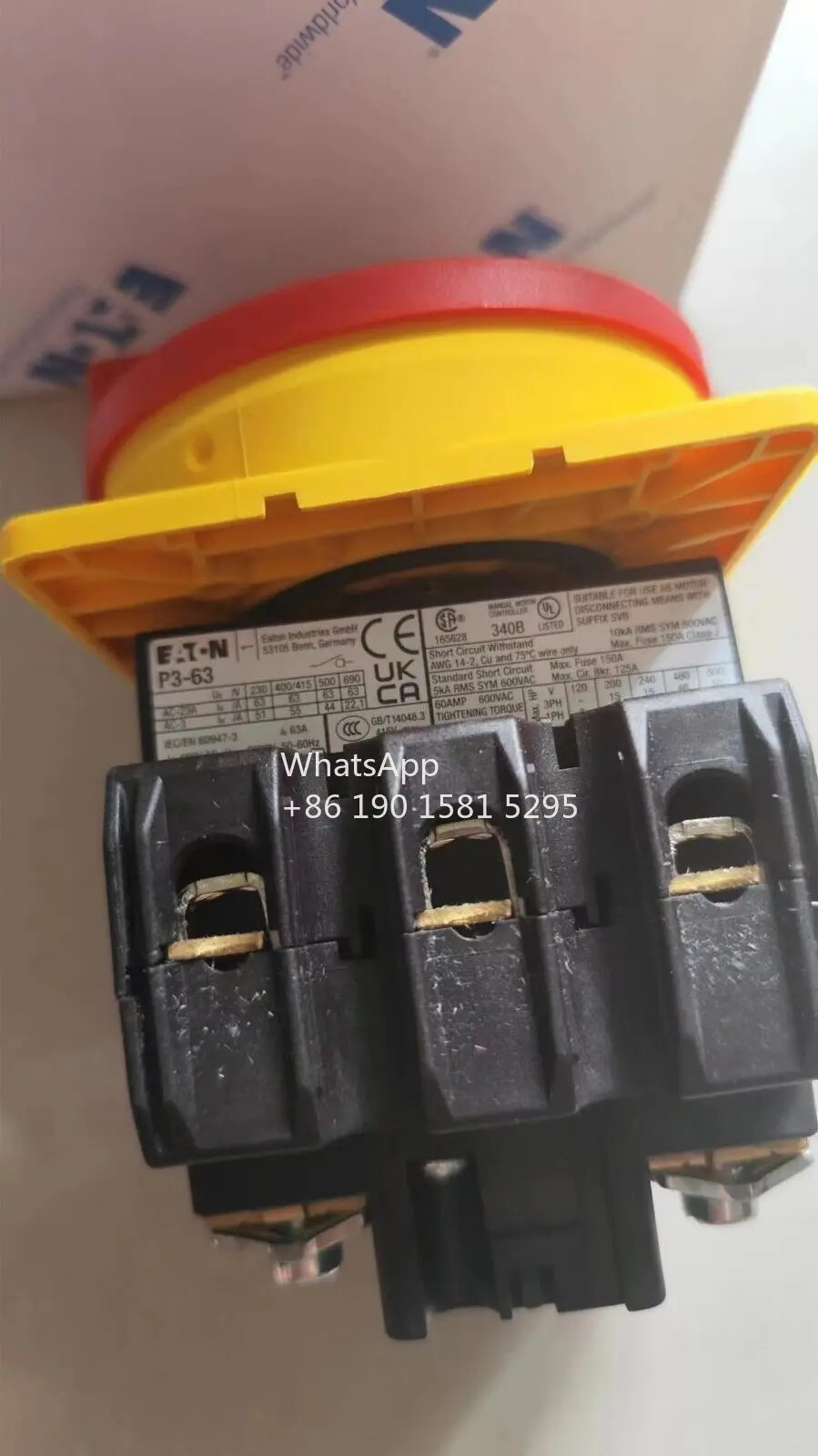 1개 EATON/MOELLER P3-63 부하 절연 스위치 P3-63/EA/SVB 63A
