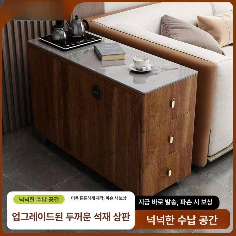 이동식 사이드 테이블 문 바퀴달린 협탁 높낮이조절 3단 양문형 100 50x60cm 자가설치 - 상세 이미지 4