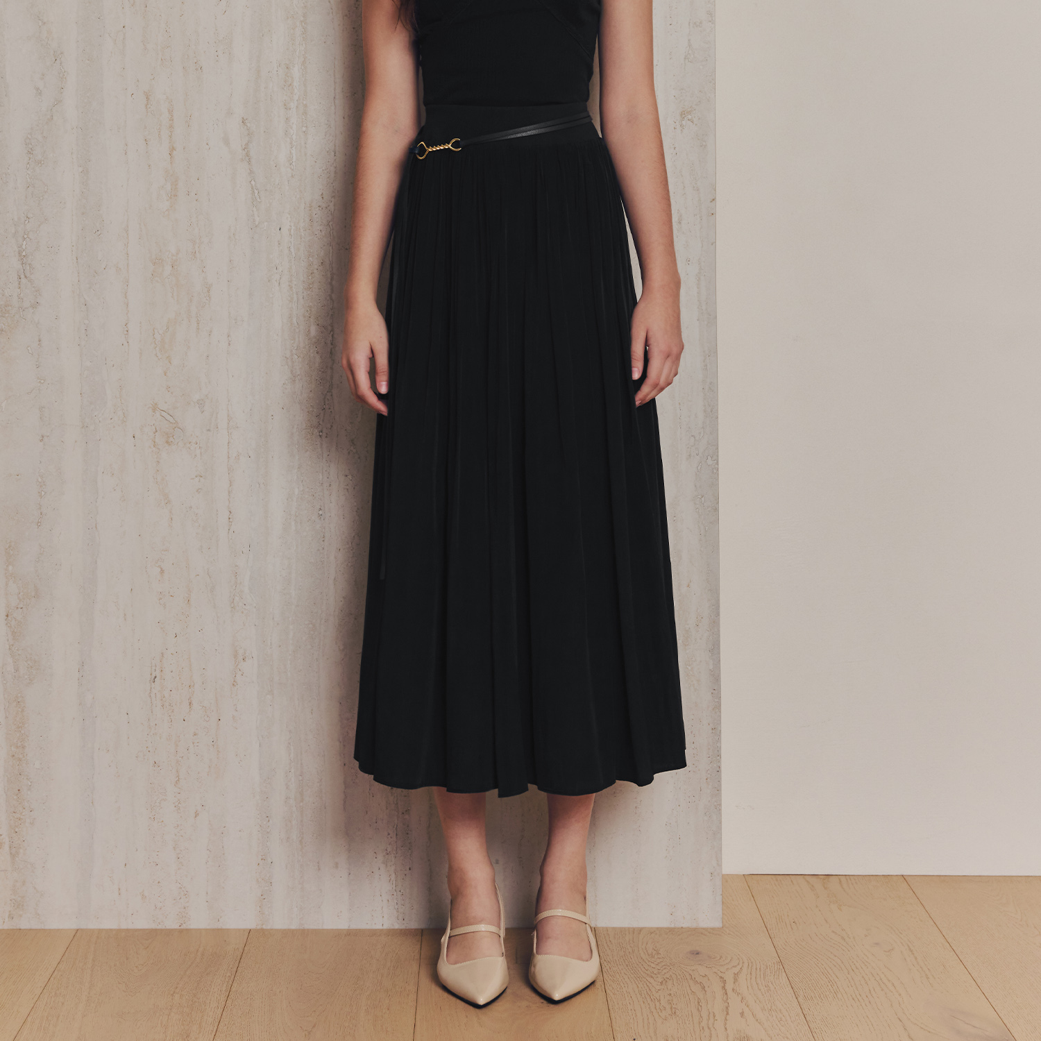 [제로스트릿][2컬러] 크링클 밴딩 스커트 CRINKLE BANDING SKIRT 이미지 3