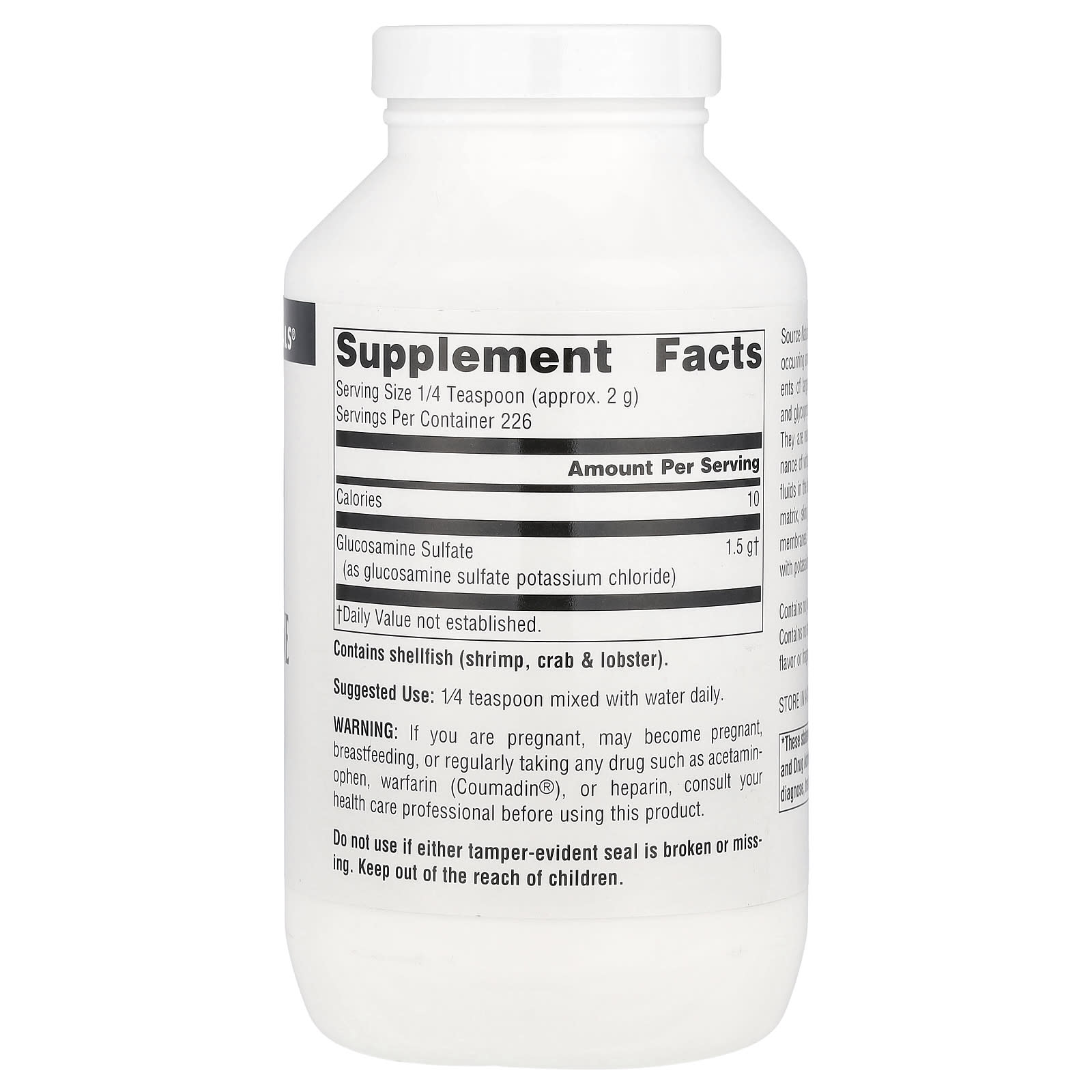 소스내추럴스 글루코사민 파우더 1500mg 453.5g 분말형태 1정, 2개 - 상세 이미지 2