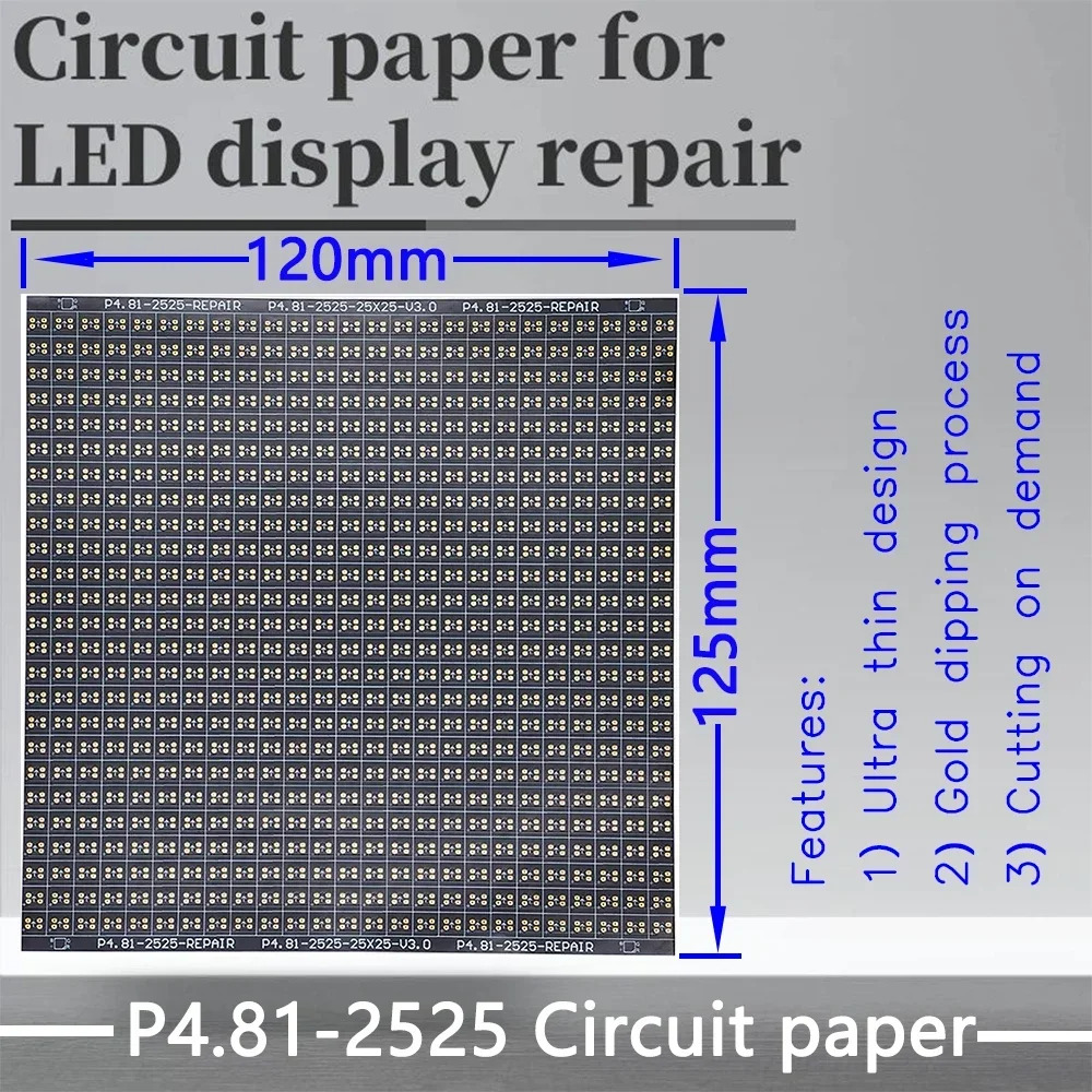 P4.81 LED 모듈 PCB 패드 수리 P4.81-2121 /2727 설치 PCB를 수리하기 120X120mm 용지