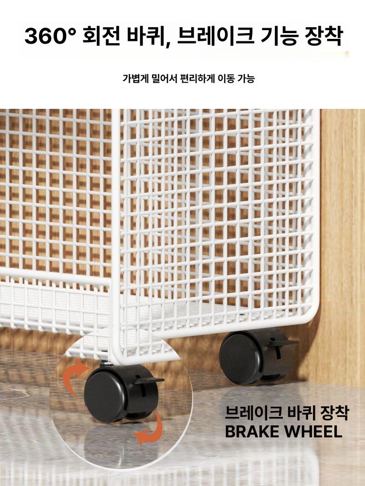 책상 밑 수납함 가방 보관함 이동식 하부 틈새 사무용 화이트 3단 확장 바퀴 확장용량 - 상세 이미지 5