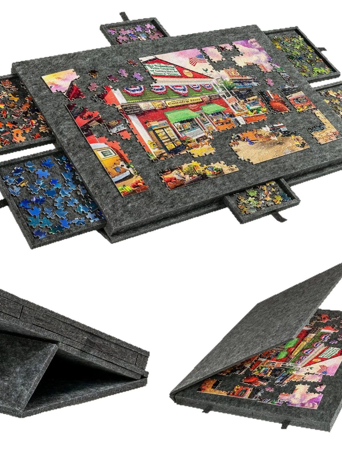 퍼즐 거치대 보드 경사 플레이트 작업대 진회색1500장_90x63x4.2cm - 상세 이미지 5