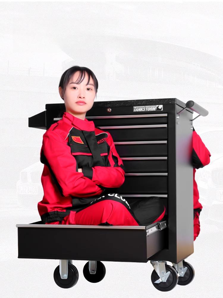 자동차 정비 공구함 이동식 케비넷 수납장 서랍형 tz67h 확장형 7단 서랍 블랙 - 상세 이미지 4