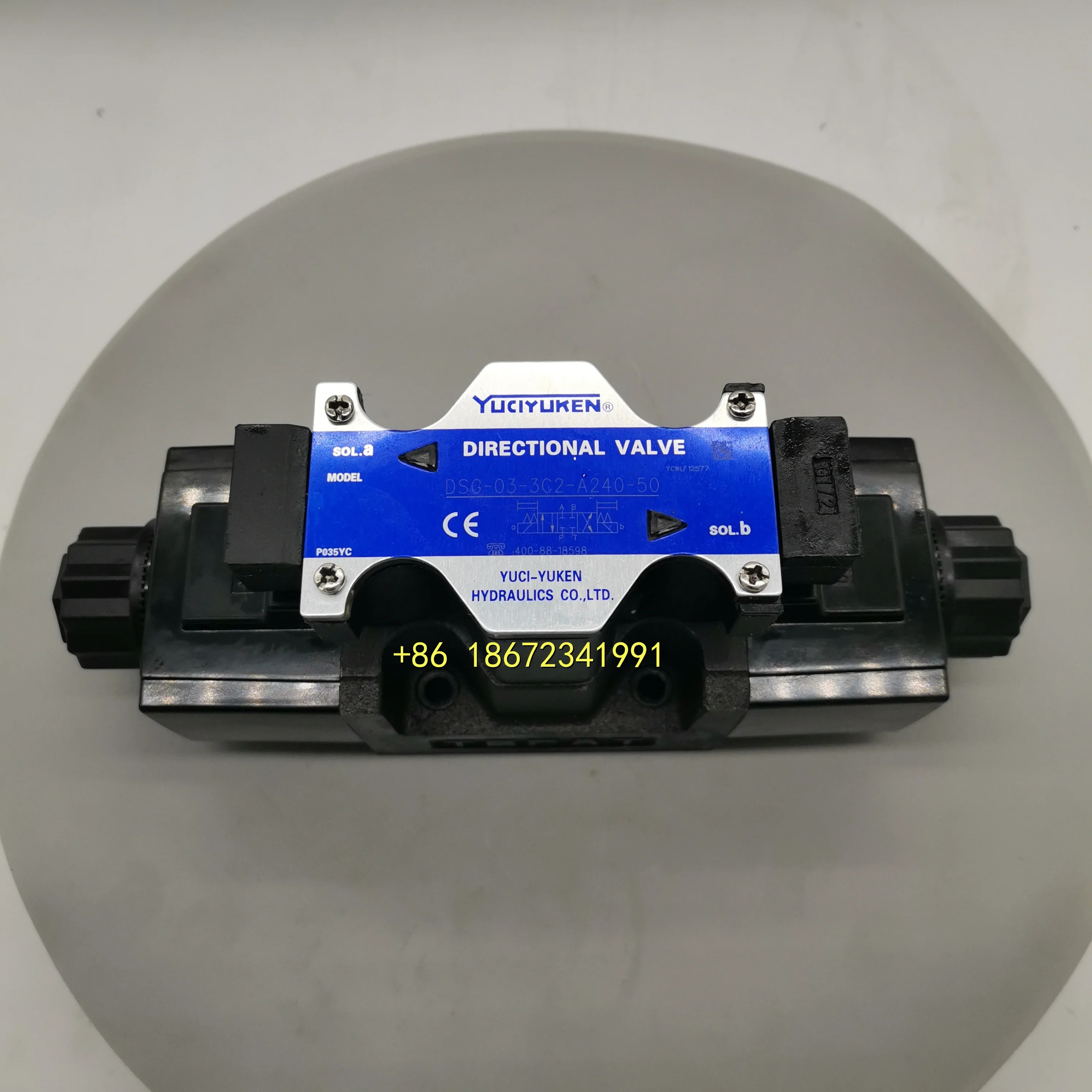 오리지널 YUKEN 유시 유압 DSG-03-3C2-D24-50 터미널 스타일 10mm 포트 솔레노이드 방향 제어 밸브