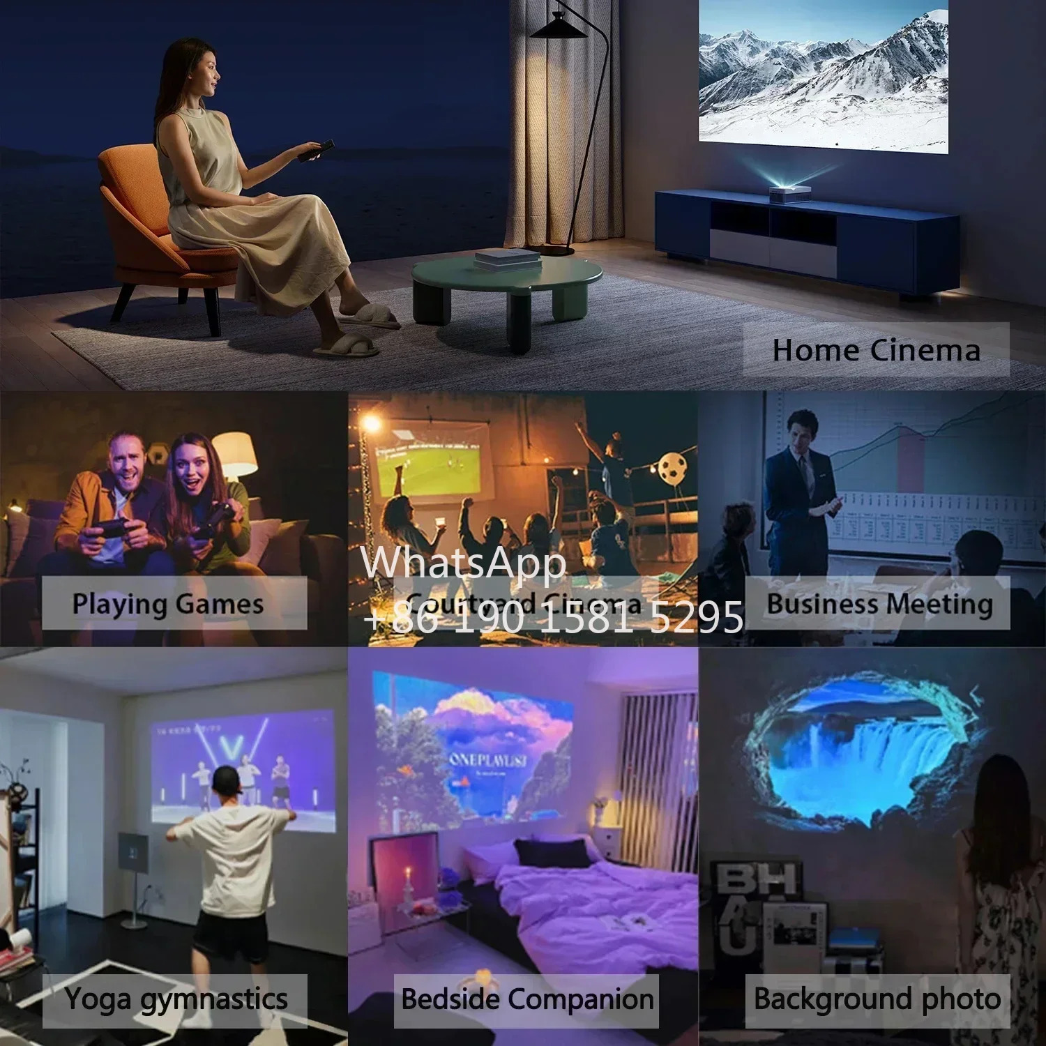 미니 프로젝터 P9 4K 3D 2700 ANSI 안드로이드호환 6.5 스마트 홈 시어터 숏 초점 TV 비디오 비머 HDR MEMC 포함