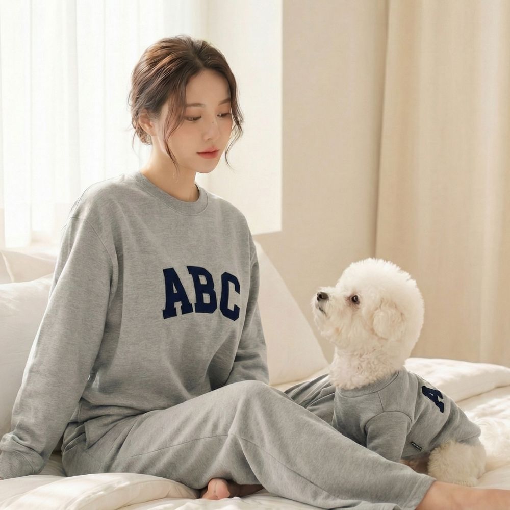 뚜담펫 강아지견주커플룩 강아지랑 커플 맨투맨 패밀리룩 - 상품 이미지