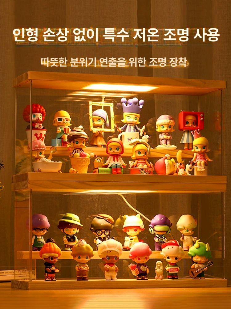 LED아크릴케이스 장식장 보관함 피규어 조명 진열장 소형 2단 26 x 13x20cm 8개 - 상세 이미지 2