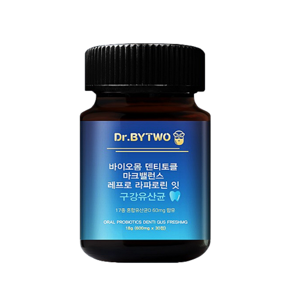 닥터바이투 구강유산균 바이오몸 강토클 마크밸런스 라파로린 600mg 30정, 1개 - 상품 이미지