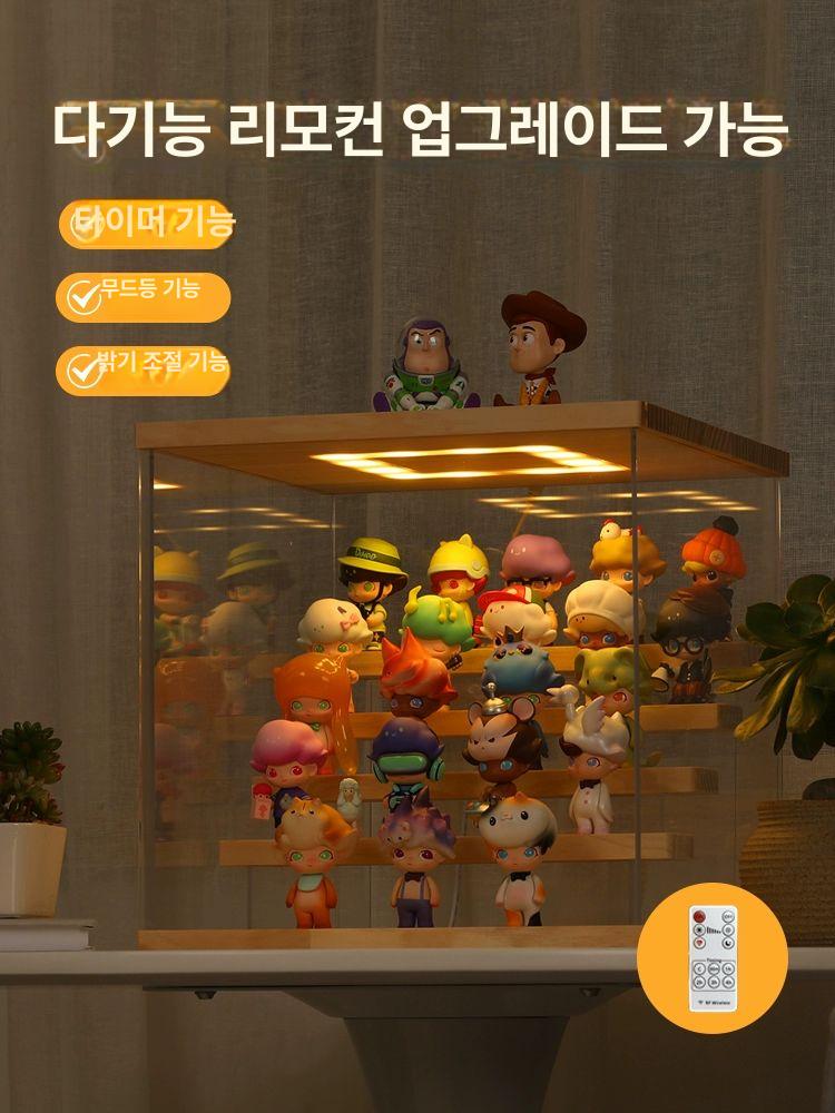 LED아크릴케이스 장식장 보관함 피규어 조명 진열장 소형 2단 26 x 13x20cm 8개 - 상세 이미지 5