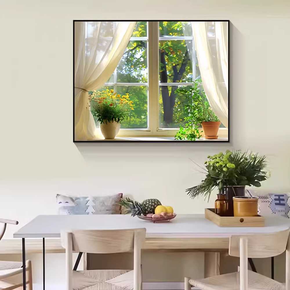창문 풍경화 액자 감성 자연 창문그림 하늘 포스터 A 120x80cm 가로형 35mm - 상세 이미지 5
