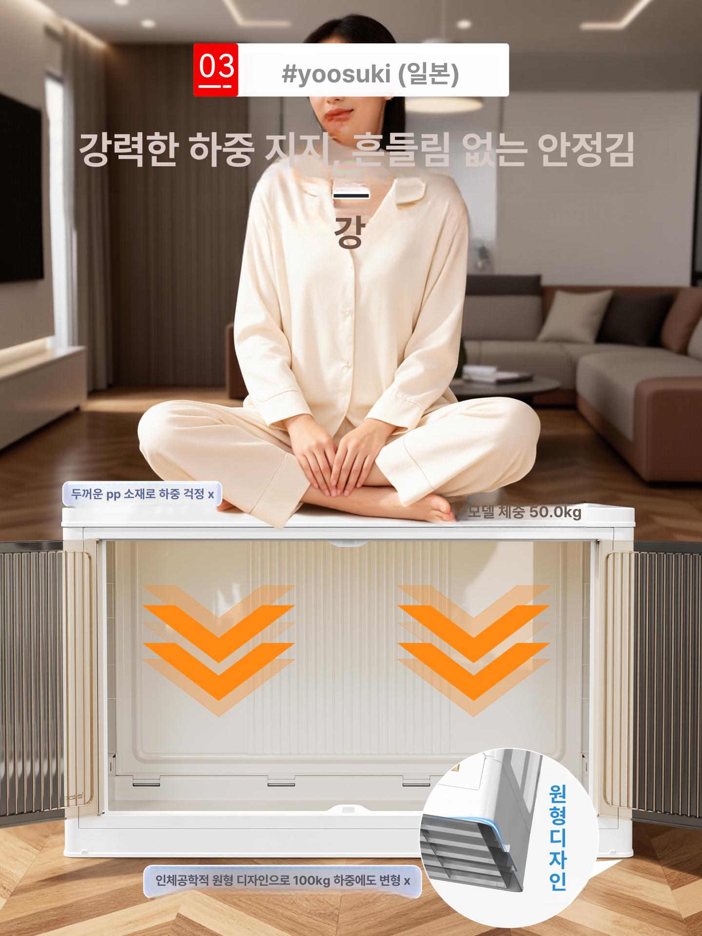 투명 바퀴달린 서랍 수납함 수납 이동식 펜트리 보관함 45 패널 2단 - 상세 이미지 3