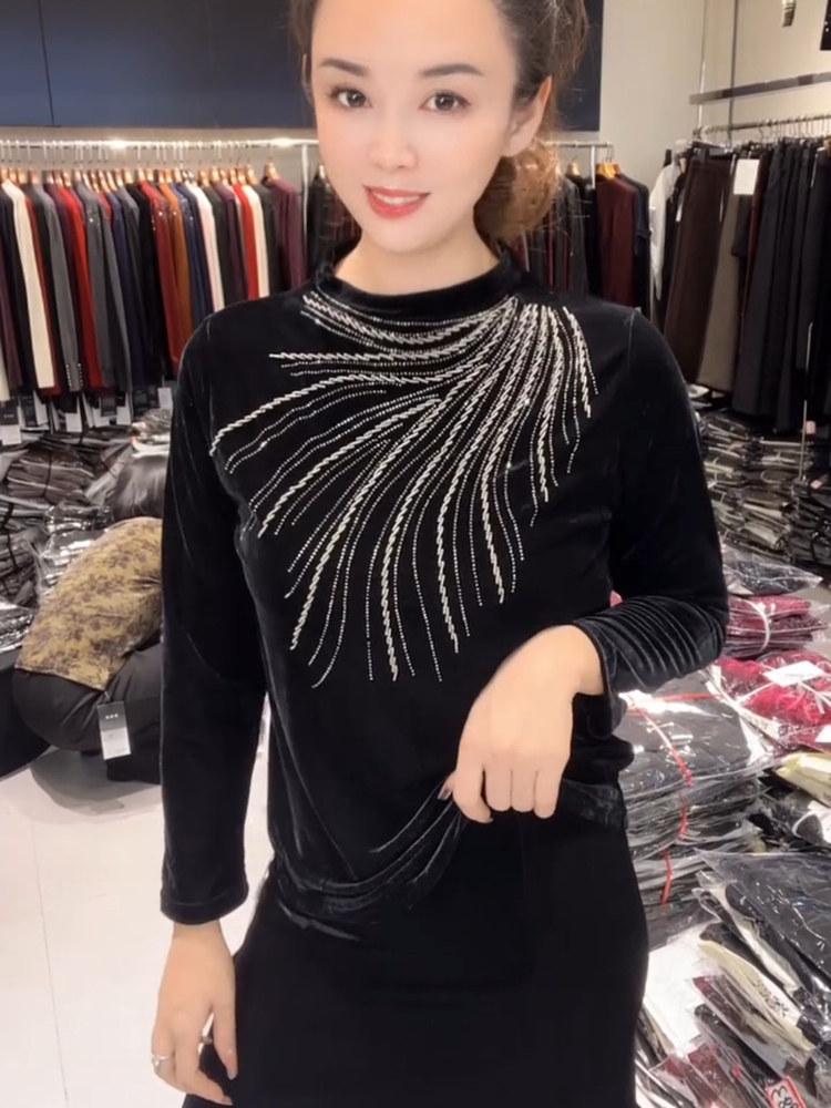 여성 상의 에어로빅복 연습복 방송댄스복 공연복 반팔 블랙 L 45.0-52.5kg - 상세 이미지 3