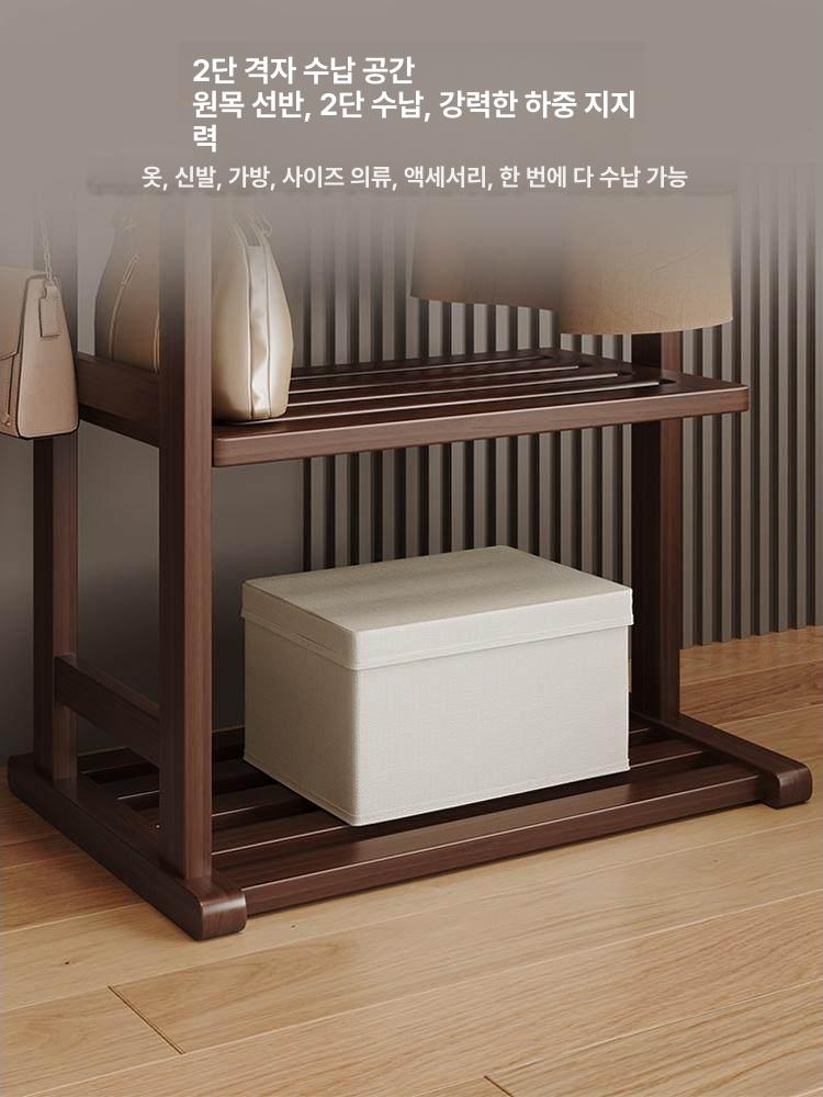 원목 옷걸이 틈새 침실 드레스룸 사무실 행거 두꺼워진 모델 10년 3단 A - 상세 이미지 2
