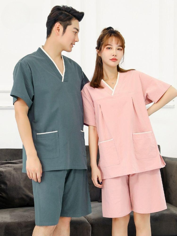 찜질복긴팔 사우나 마사지복 목욕복 찜질방 한증복 황토 엘레강트핑크 여성용 S - 상품 이미지