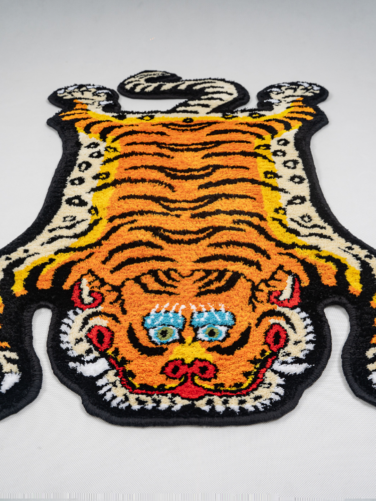 거실 터쿼이즈 컬러 카페 호랑이 패턴 다용도 호피 무늬 레드 자수 150 x 90cm - 상세 이미지 3