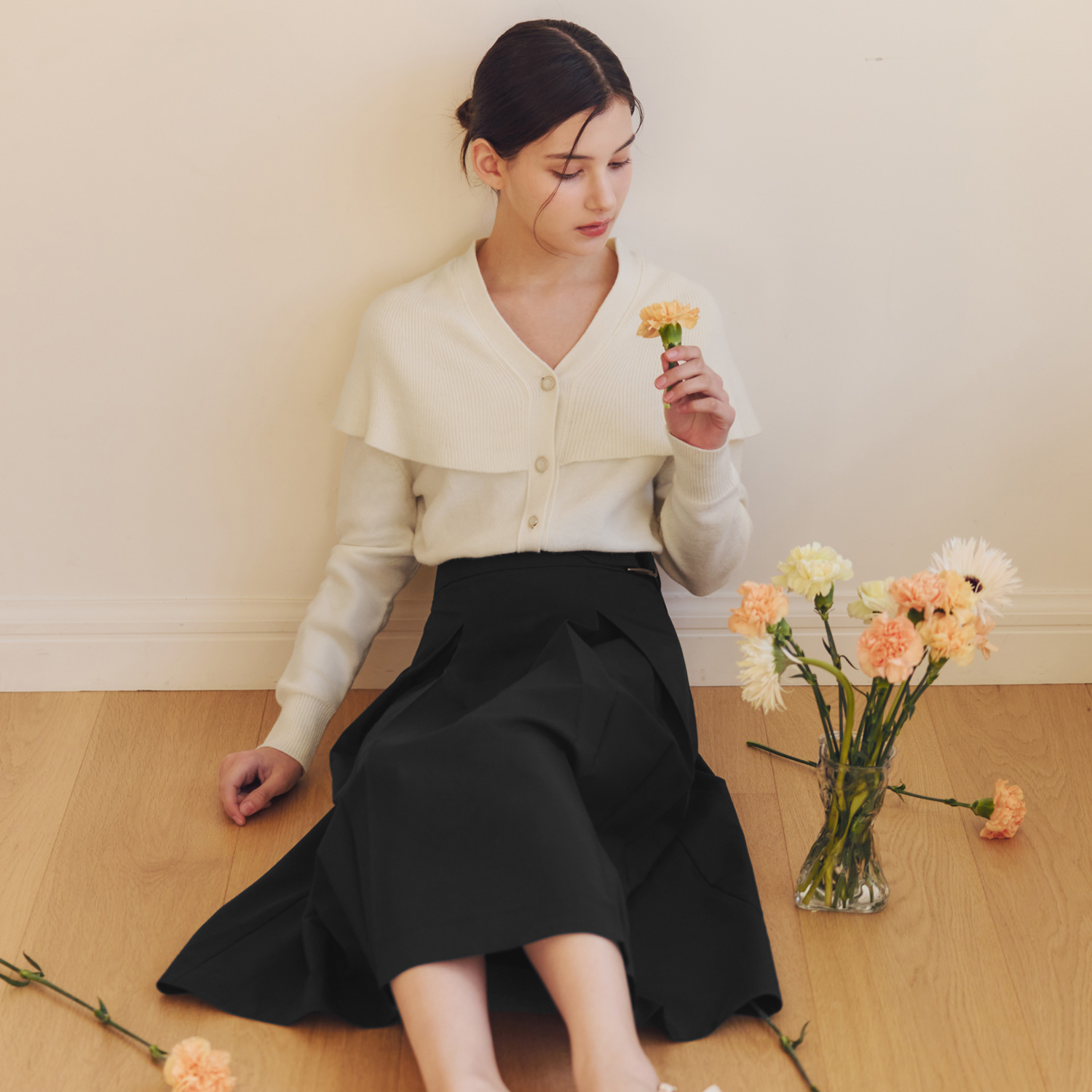 [제로스트릿] 벨트 플리츠 스커트 BELTED PLEATS SKIRT / BLACK - 상세 이미지 2