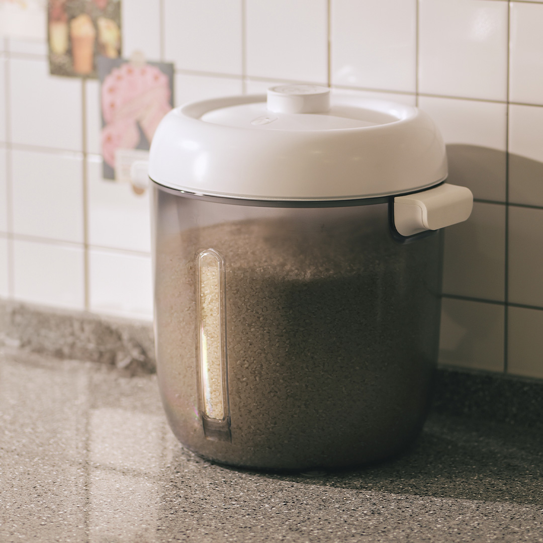 보만 원터치 무선 진공 쌀 보관 통 10kg 밀폐용기 분리세척가능 12kg, 반투명 - 상세 이미지 3