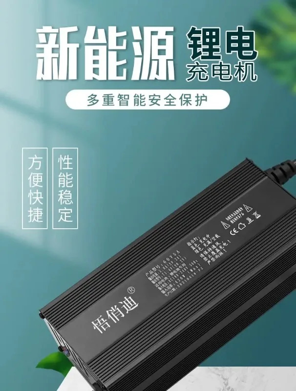 알루미늄 쉘 디지털 디스플레이 5A8A10A 배터리 충전기 48v60v72v 삼원계 고속 충전 자동 전원 차단