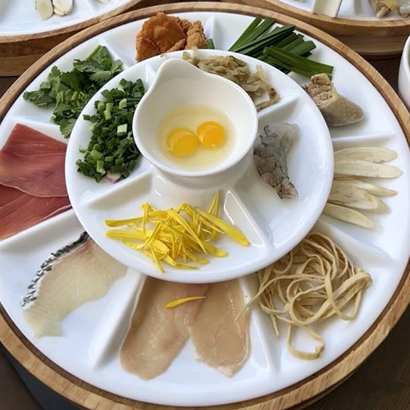 구절판 반찬 멜라민 쌈야채 스끼다시 그릇 앞접시 업소용 10칸접시 13인치 - 상품 이미지