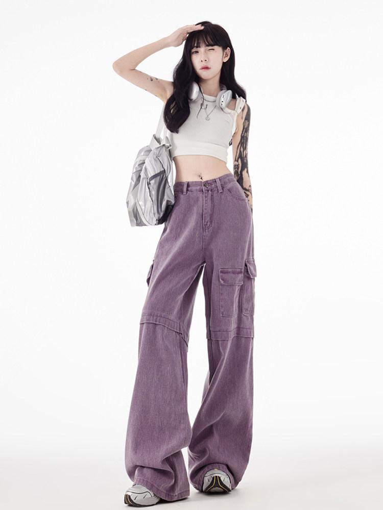 여성 카고팬츠 힙합 포켓 데일리 바지 - 상품 이미지